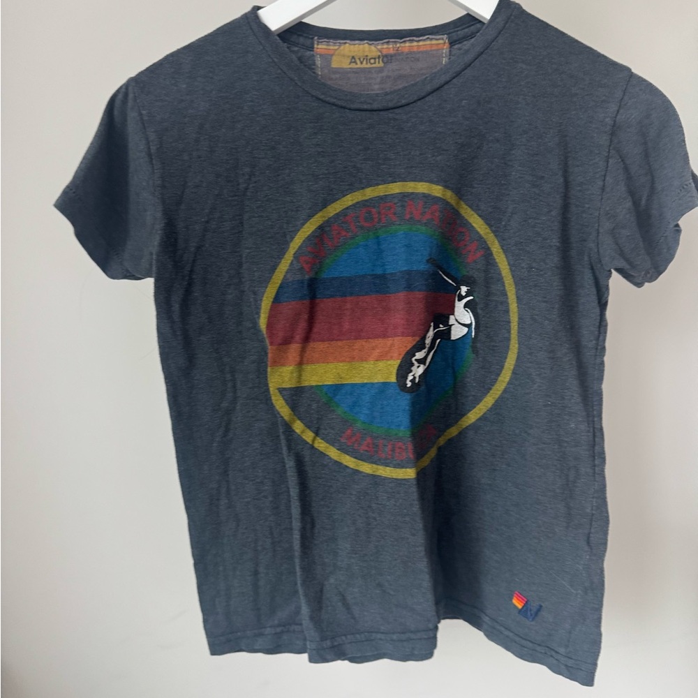 Kids Aviator Nation Malibu Charcoal Tee